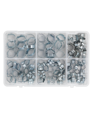 Assortiment d'oreilles doubles O-Clip 140 pièces - Plaqué zinc