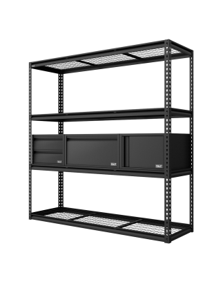 Kit de rayonnage modulaire robuste avec 3 unités de stockage