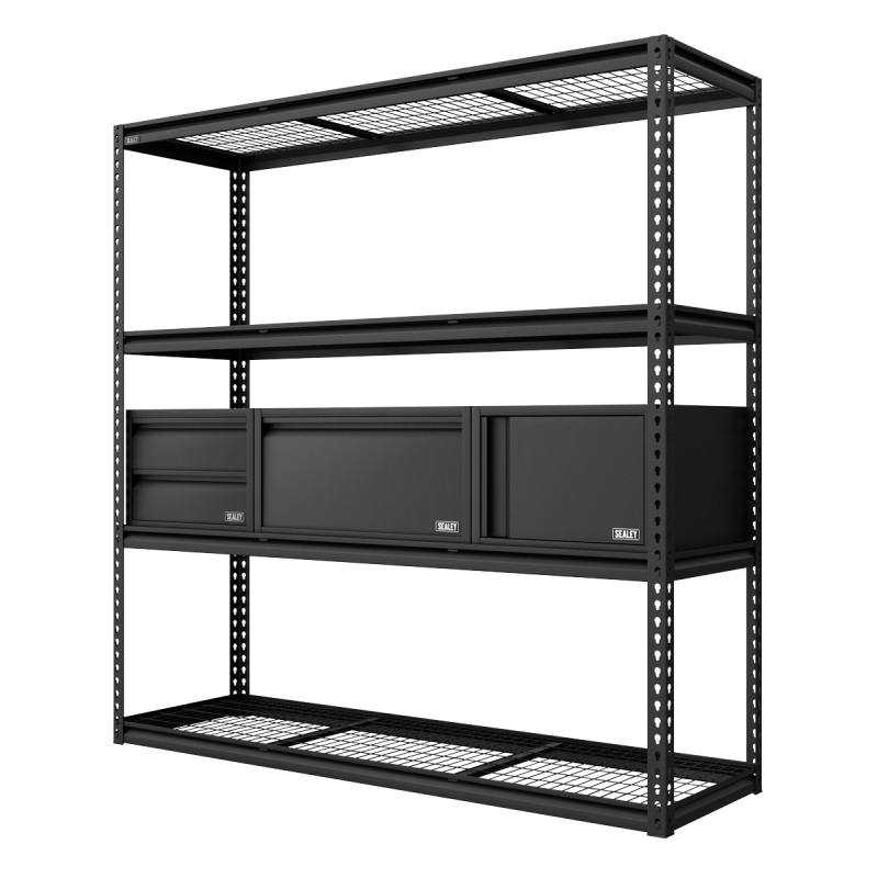 Heavy-Duty Modular Racking Kit with 3 Storage Units