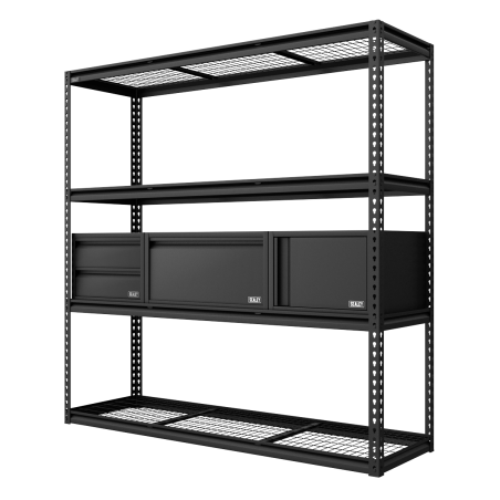 Heavy-Duty Modular Racking Kit with 3 Storage Units