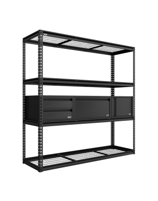 Kit de rayonnage modulaire robuste avec 3 unités de stockage