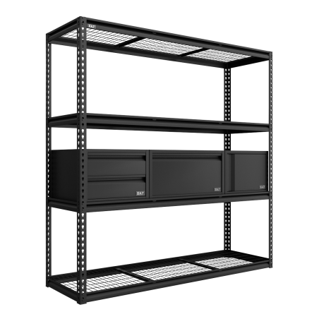 Kit de rayonnage modulaire robuste avec 3 unités de stockage