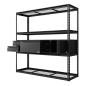 Kit de rayonnage modulaire robuste avec 3 unités de stockage