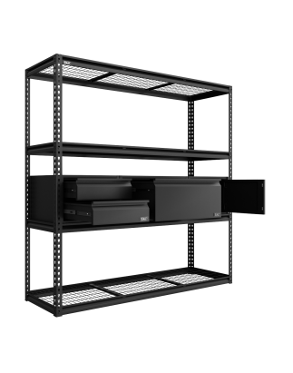 Kit de rayonnage modulaire robuste avec 3 unités de stockage