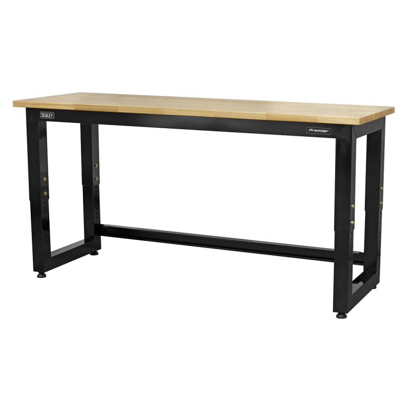 Steel Adjustable Workbench with Wooden Worktop 1830mm - Heavy-Duty