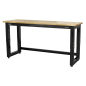 Steel Adjustable Workbench with Wooden Worktop 1830mm - Heavy-Duty