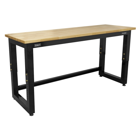 Steel Adjustable Workbench with Wooden Worktop 1830mm - Heavy-Duty