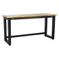 Steel Adjustable Workbench with Wooden Worktop 1830mm - Heavy-Duty