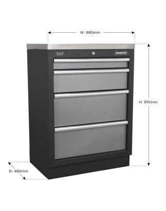 Armoire modulaire à 4 tiroirs 680 mm