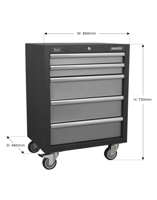 Modular 5 Drawer Mobile Cabinet 650mm