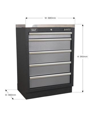 Armoire modulaire à 5 tiroirs 680 mm