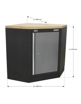 Armoire de sol d'angle modulaire 865 mm