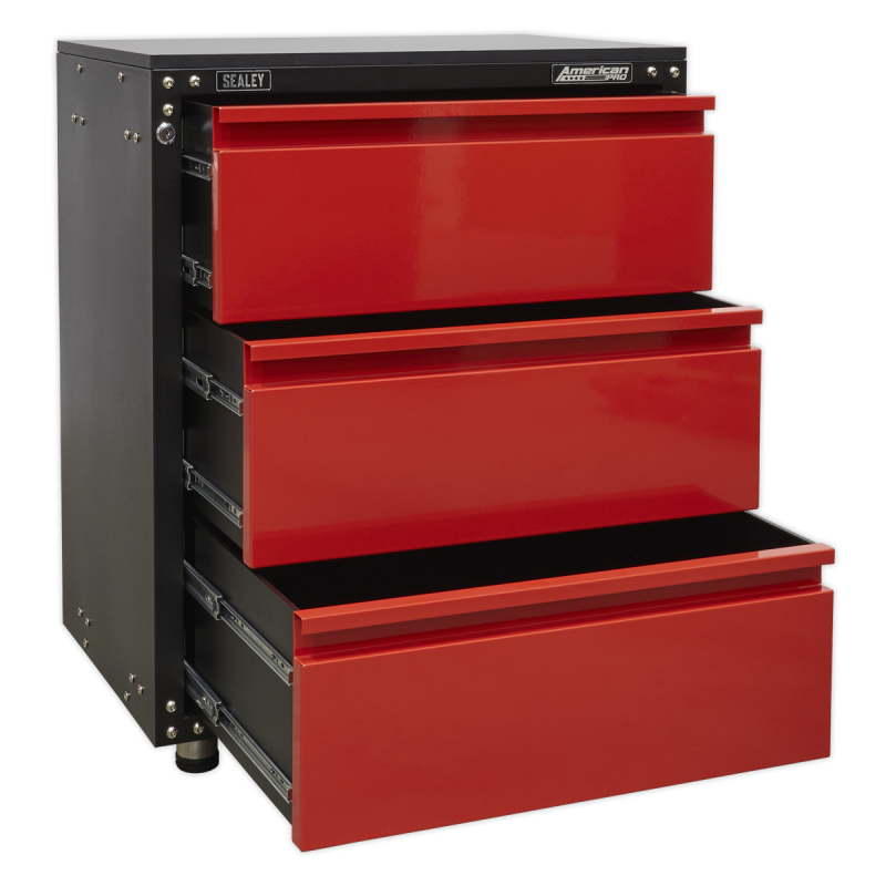 Modular 3 Drawer Cabinet with Worktop 665mm