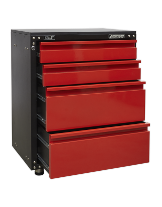 Modular 4 Drawer Cabinet with Worktop 665mm