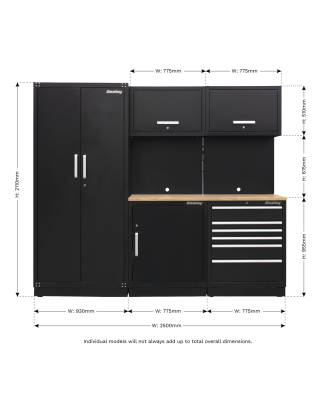 Premier 2.5m Storage System - Oak Worktop