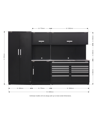 Premier 3.3m Storage System - Stainless Worktop