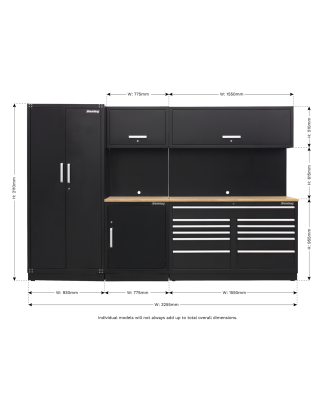 Premier 3.3m Storage System - Oak Worktop