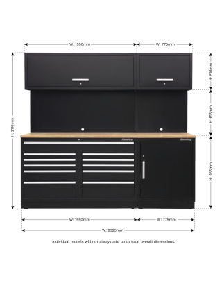 Premier 2.3m Storage System - Oak Worktop