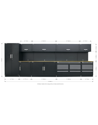 Premier 5.6m Storage System - Oak Worktop