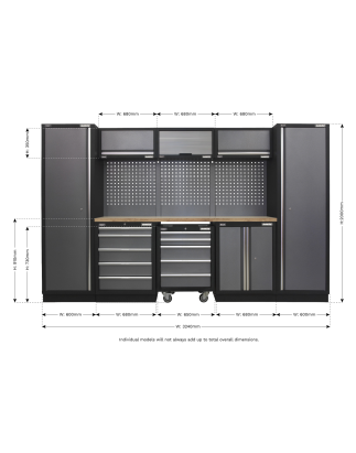 Superline PRO® 3.2m Storage System - Wood Worktop