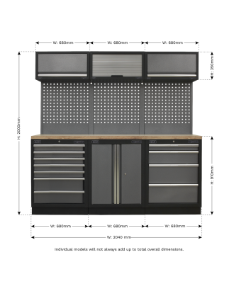 Superline PRO® 2.0m Storage System - Wood Worktop