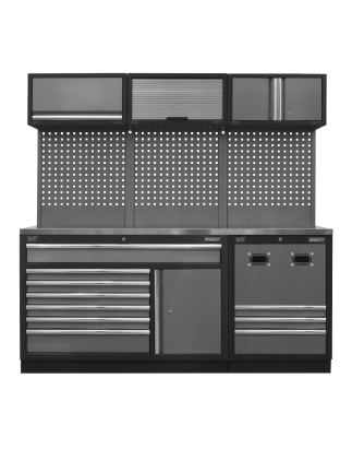 Combo système de rangement modulaire - Plan de travail en acier inoxydable