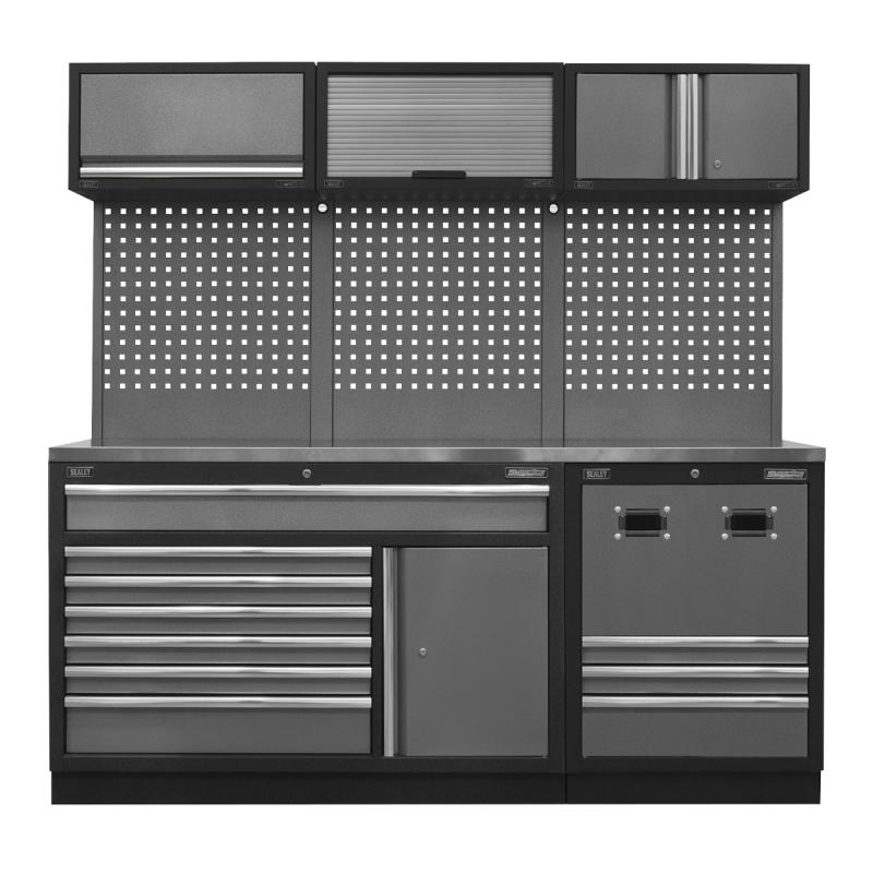 Combo système de rangement modulaire - Plan de travail en acier inoxydable