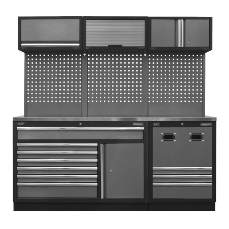 Combo système de rangement modulaire - Plan de travail en acier inoxydable