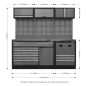 Combo système de rangement modulaire - Plan de travail en acier inoxydable