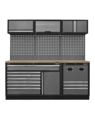 Combo système de rangement modulaire - Plan de travail en bois pressé