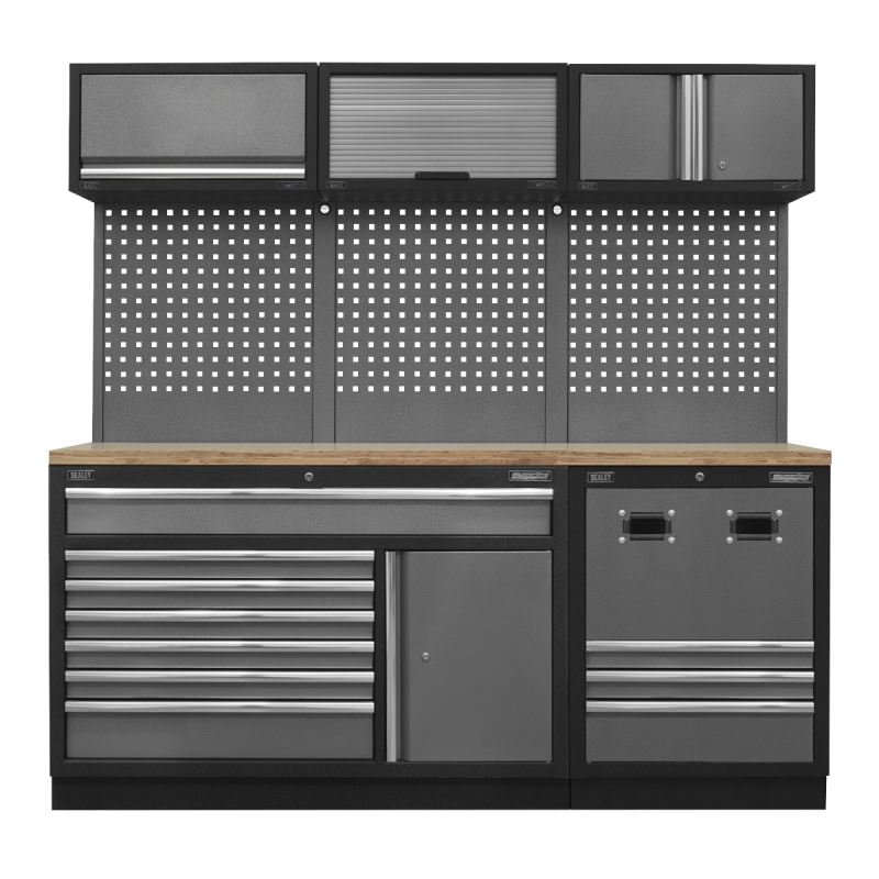 Combo système de rangement modulaire - Plan de travail en bois pressé