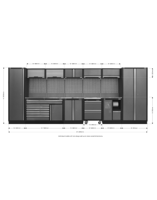 Superline PRO® 4.9m Storage System - Stainless Worktop