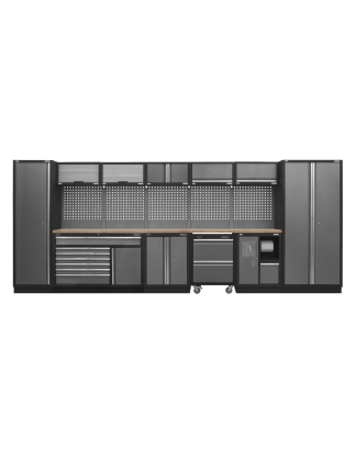 Système de rangement Superline PRO® 4,9 m - Plan de travail en bois pressé