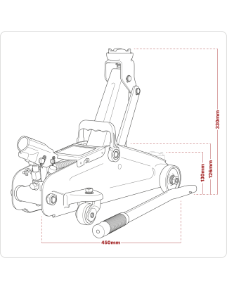 Short Chassis Trolley Jack 2 Tonne - Green