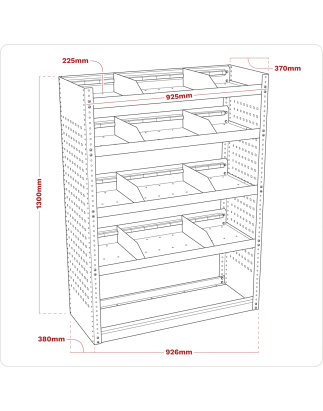 Modular Flat Shelf Van Storage Unit 925mm