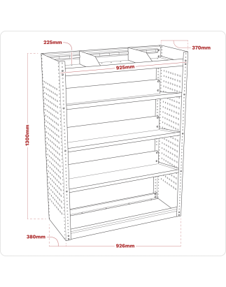 Modular Slanted Shelf Van Storage Unit 925mm