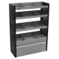 Système de rangement modulaire pour fourgon à étagères plates