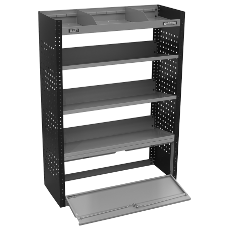 Modular Slanted Shelf Van Storage System