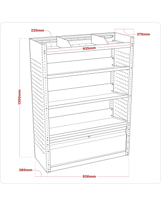 Modular Slanted Shelf Van Storage System