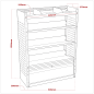 Système de rangement modulaire pour fourgon à étagères inclinées