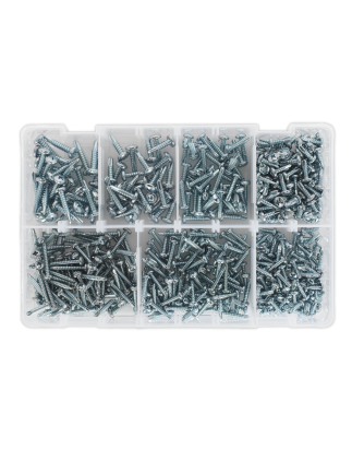 Self-Drilling Screw Assortment 500pc Pan Head Phillips Zinc