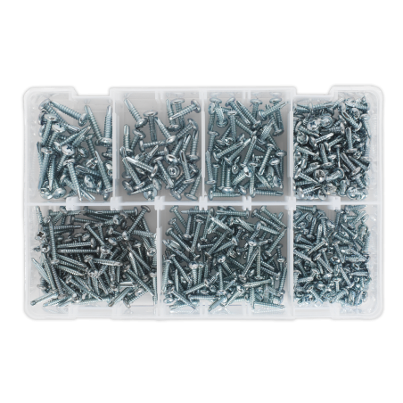 Self-Drilling Screw Assortment 500pc Pan Head Phillips Zinc