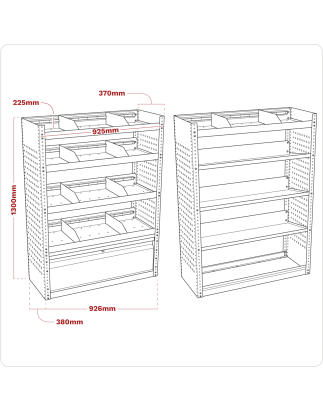 Modular Van Storage System 1.85m 3pc Set