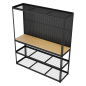 Heavy-Duty Modular Workbench with Racking & Pegboard 300kg Capacity Per Level 1820mm