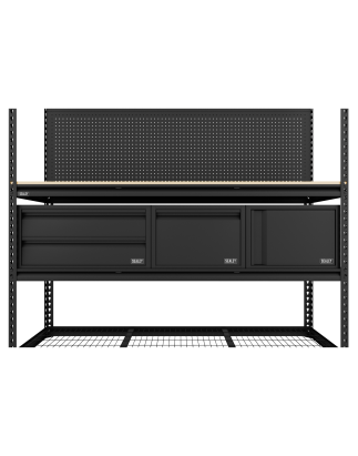 Heavy-Duty Modular Workbench & Racking Kit with 3 Storage Units