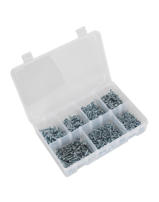 Self-Drilling Screw Assortment 500pc Pan Head Phillips Zinc