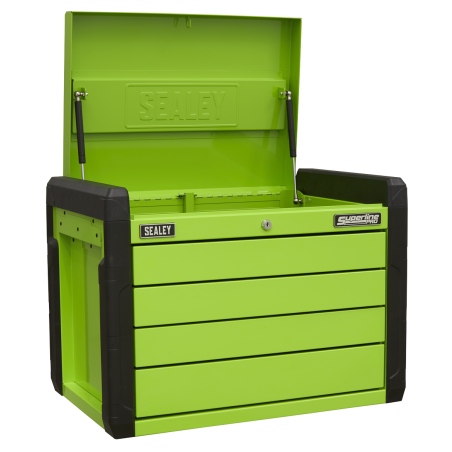 4 Drawer Push-to-Open Topchest with Ball-Bearing Slides - Green