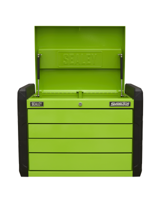 4 Drawer Push-to-Open Topchest with Ball-Bearing Slides - Green