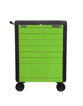 Rollcab 7 Drawer Push-To-Open - Green