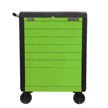 Rollcab 7 Drawer Push-To-Open - Green